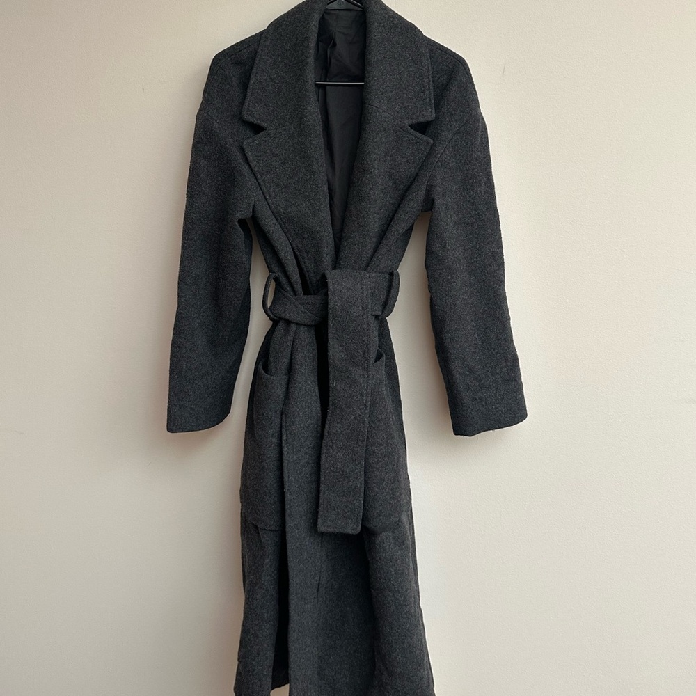 COS Gray Belted Coat